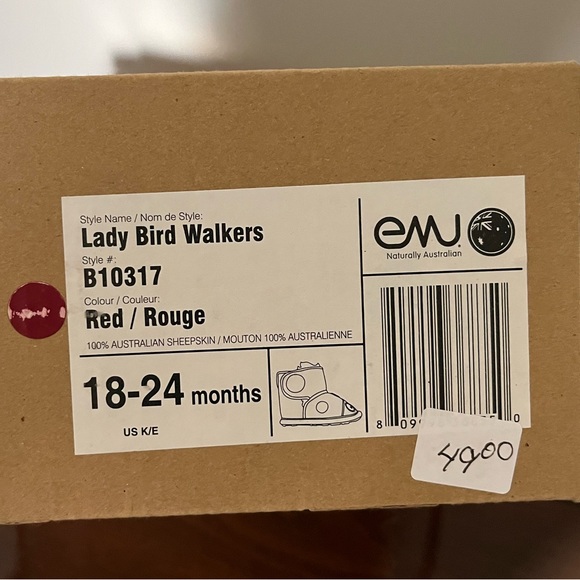Like new Emu Boots, Ladybug Design, size 18-24month - Picture 2 of 5